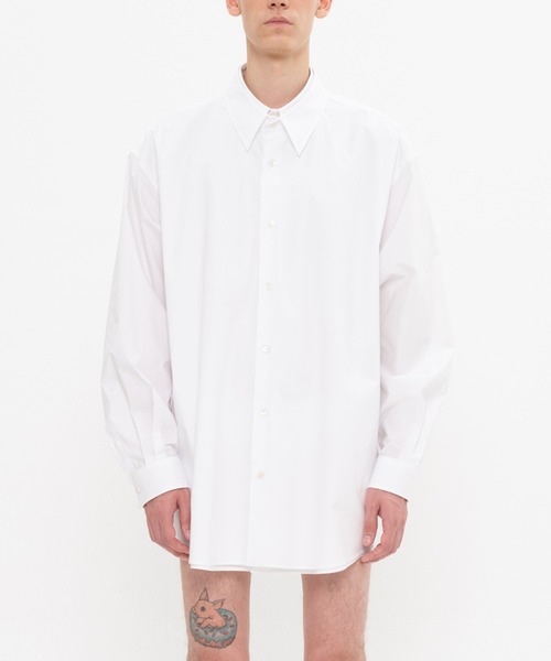 DRESSEDUNDRESSED(ドレスドアンドレスド)の「DRESSEDUNDRESSED Layered Oversized Shirt (DUS22104)(シャツ/ブラウス・メンズ・ホワイト/ブラック・4/2/3)」の2枚目の写真