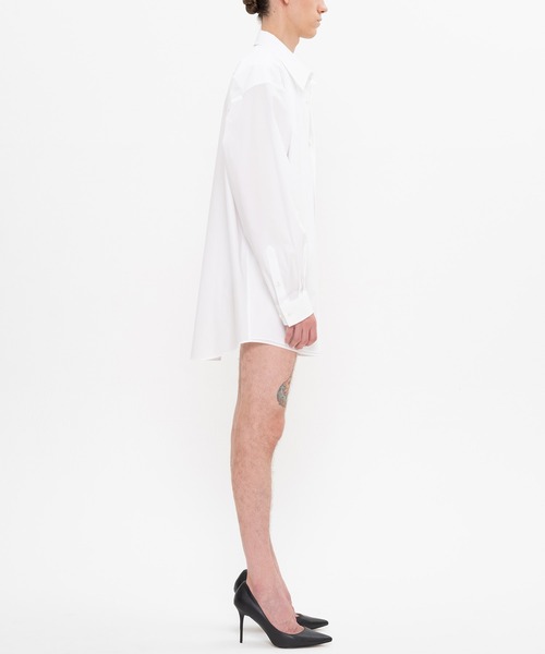 DRESSEDUNDRESSED(ドレスドアンドレスド)の「DRESSEDUNDRESSED Layered Oversized Shirt (DUS22104)(シャツ/ブラウス・メンズ・ホワイト/ブラック・4/2/3)」の4枚目の写真