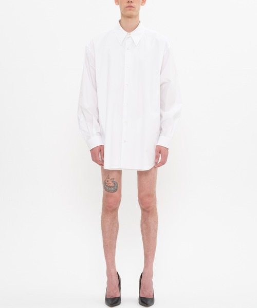 DRESSEDUNDRESSED(ドレスドアンドレスド)の「DRESSEDUNDRESSED Layered Oversized Shirt (DUS22104)(シャツ/ブラウス・メンズ・ホワイト/ブラック・4/2/3)」の3枚目の写真