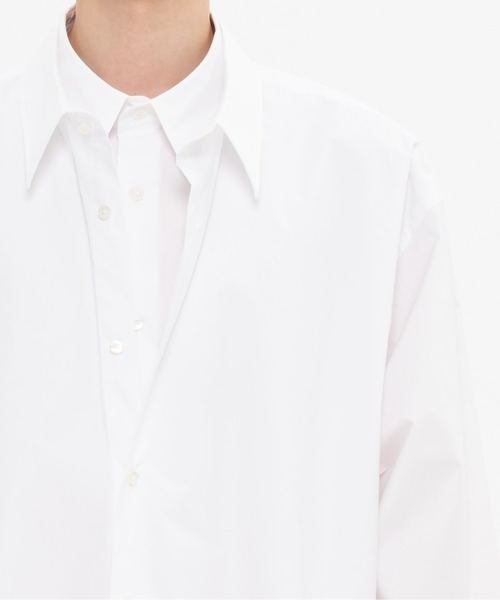 DRESSEDUNDRESSED(ドレスドアンドレスド)の「DRESSEDUNDRESSED Layered Oversized Shirt (DUS22104)(シャツ/ブラウス・メンズ・ホワイト/ブラック・4/2/3)」の8枚目の写真