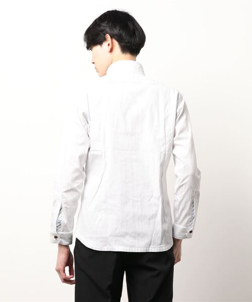 NICOLE CLUB FOR MEN（ニコルクラブフォーメン）の「【22年春モデル】イタリアンカラー長袖シャツ（シャツ/ブラウス・メンズ・ブラック/レッド系その他/ホワイト系その他/ネイビー・LARGE/MEDIUM/X-LARGE）」の14枚目の写真