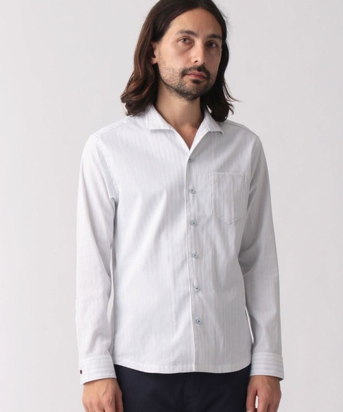 NICOLE CLUB FOR MEN（ニコルクラブフォーメン）の「【22年春モデル】イタリアンカラー長袖シャツ（シャツ/ブラウス・メンズ・ブラック/レッド系その他/ホワイト系その他/ネイビー・LARGE/MEDIUM/X-LARGE）」の2枚目の写真