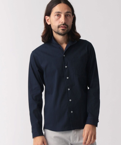 NICOLE CLUB FOR MEN（ニコルクラブフォーメン）の「【22年春モデル】イタリアンカラー長袖シャツ（シャツ/ブラウス・メンズ・ブラック/レッド系その他/ホワイト系その他/ネイビー・LARGE/MEDIUM/X-LARGE）」の4枚目の写真