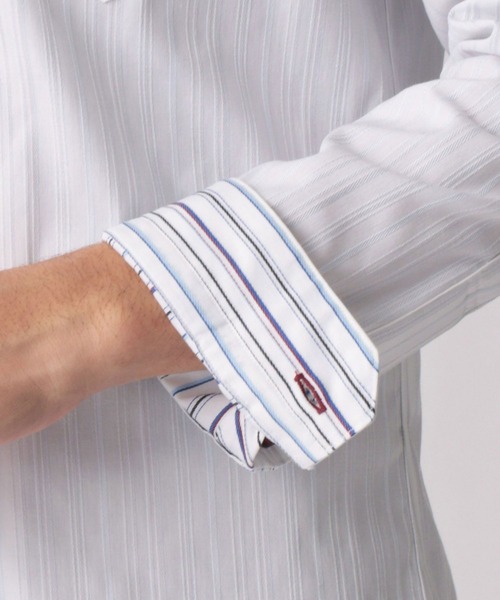 NICOLE CLUB FOR MEN（ニコルクラブフォーメン）の「【22年春モデル】イタリアンカラー長袖シャツ（シャツ/ブラウス・メンズ・ブラック/レッド系その他/ホワイト系その他/ネイビー・LARGE/MEDIUM/X-LARGE）」の10枚目の写真