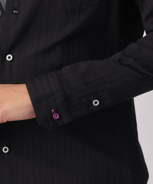 NICOLE CLUB FOR MEN（ニコルクラブフォーメン）の「【22年春モデル】イタリアンカラー長袖シャツ（シャツ/ブラウス・メンズ・ブラック/レッド系その他/ホワイト系その他/ネイビー・LARGE/MEDIUM/X-LARGE）」の18枚目の写真