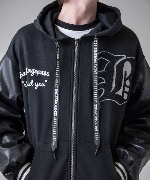 BACKSTAGE PASS(バックステージパス)の「HOODIE-STAJUM(フーディー-スタジャン)ビッグシルエット フード スタジャン(スタジャン・メンズ・ブラック/グレー・1-2/3-4)」の10枚目の写真