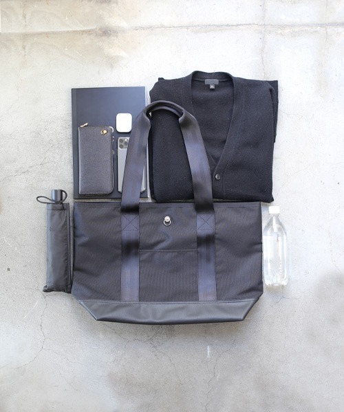 JAM HOME MADE(ジャムホームメイド)の「日本製 エシカルレザー & エココーデュラ コンビ トートバッグ L 大容量 ブランド オリジナル レディース(トートバッグ・レディース・ブラック・ONE SIZE)」の3枚目の写真