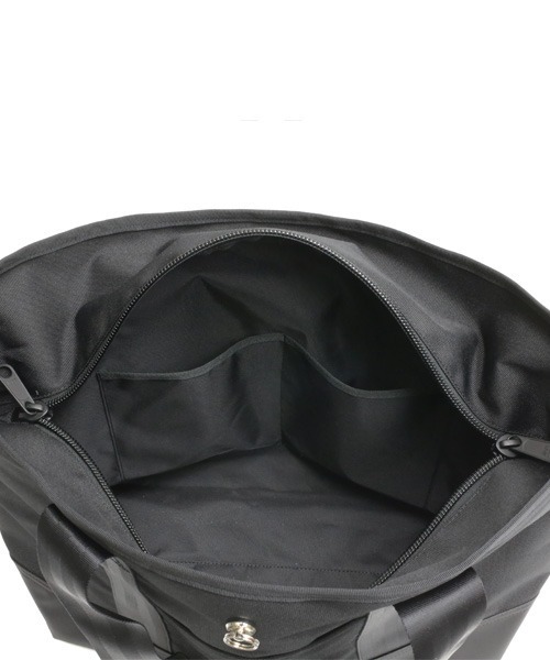 JAM HOME MADE(ジャムホームメイド)の「日本製 エシカルレザー & エココーデュラ コンビ トートバッグ L 大容量 ブランド オリジナル レディース(トートバッグ・レディース・ブラック・ONE SIZE)」の6枚目の写真