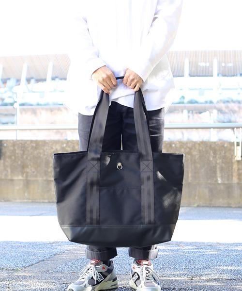 JAM HOME MADE(ジャムホームメイド)の「日本製 エシカルレザー & エココーデュラ コンビ トートバッグ L 大容量 ブランド オリジナル レディース(トートバッグ・レディース・ブラック・ONE SIZE)」の12枚目の写真
