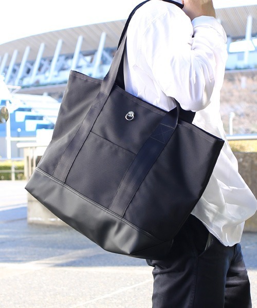 JAM HOME MADE(ジャムホームメイド)の「日本製 エシカルレザー & エココーデュラ コンビ トートバッグ L 大容量 ブランド オリジナル レディース(トートバッグ・レディース・ブラック・ONE SIZE)」の13枚目の写真