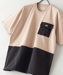 USAコットン　ヘビーウェイト　ビッグシルエット　ドローコード　切替Tシャツ