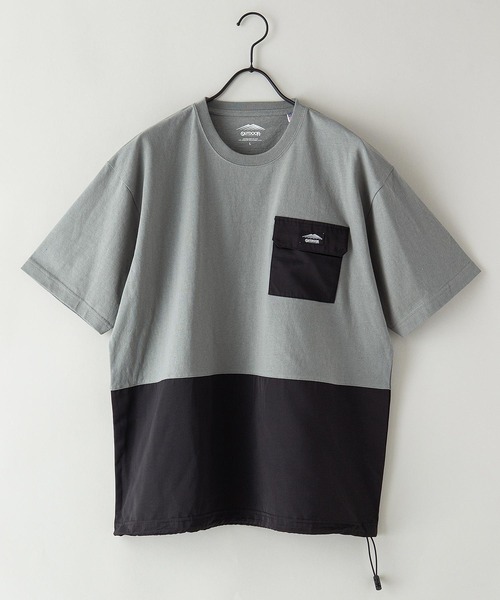 OUTDOOR PRODUCTS APPAREL(アウトドアプロダクツアパレル)の「USAコットン ヘビーウェイト ビッグシルエット ドローコード 切替Tシャツ(Tシャツ/カットソー・メンズ・ベージュ/カーキ/ブラック・X-LARGE/MEDIUM/LARGE)」の6枚目の写真