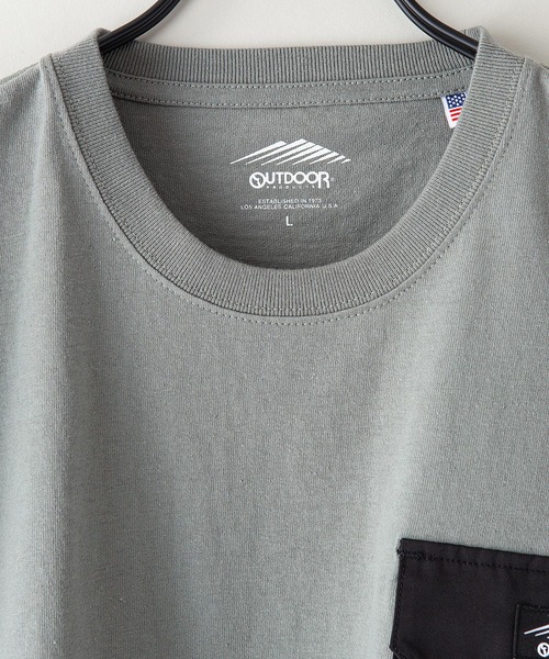 OUTDOOR PRODUCTS APPAREL(アウトドアプロダクツアパレル)の「USAコットン ヘビーウェイト ビッグシルエット ドローコード 切替Tシャツ(Tシャツ/カットソー・メンズ・ベージュ/カーキ/ブラック・X-LARGE/MEDIUM/LARGE)」の7枚目の写真