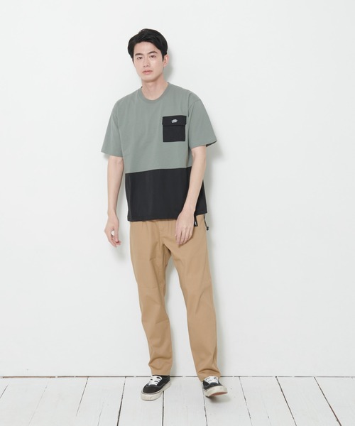 OUTDOOR PRODUCTS APPAREL(アウトドアプロダクツアパレル)の「USAコットン ヘビーウェイト ビッグシルエット ドローコード 切替Tシャツ(Tシャツ/カットソー・メンズ・ベージュ/カーキ/ブラック・X-LARGE/MEDIUM/LARGE)」の20枚目の写真