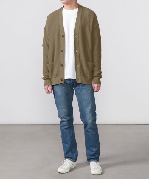 ROBERTO COLLINA(ロベルトコリーナ)の「roberto collina | 長袖ニットカーディガン MEN(カーディガン/ボレロ・メンズ・カーキ/ブラック・50/48)」の5枚目の写真