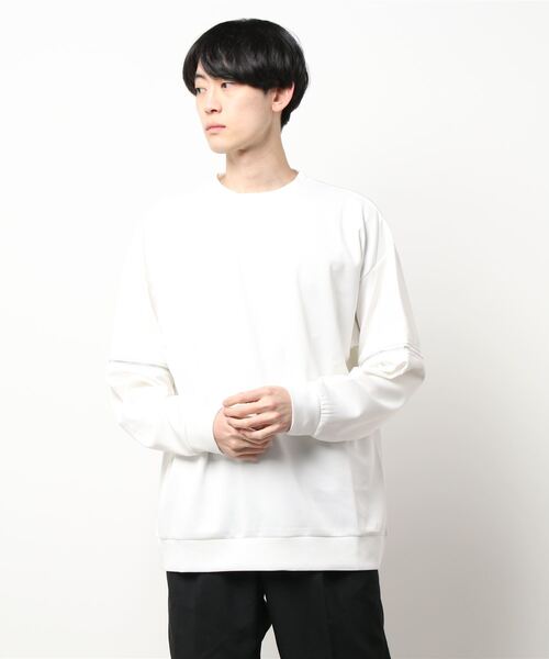 semantic design（セマンティックデザイン）の「セマンティックデザイン/semantic design 袖着脱 クルーネック 長袖ルーズインナーTシャツ（Tシャツ/カットソー・メンズ・ホワイト/ブラック・LARGE/MEDIUM/X-LARGE）」の5枚目の写真