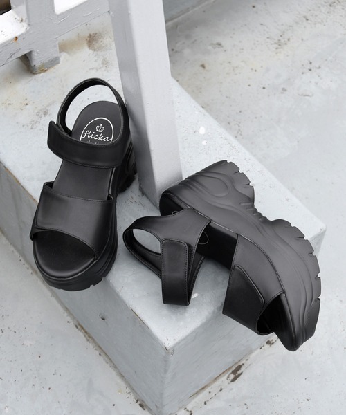 NOFALL（ノーフォール）の「厚底ベルトスポーツサンダル（サンダル・レディース・ホワイト/ブラック・LL/3L/SS/S/M/L）」の6枚目の写真