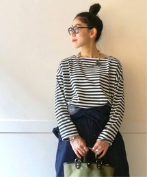 JOURNAL STANDARD LUXE | コットンボーダー ボートネックプルオーバー(Tシャツ/カットソー)