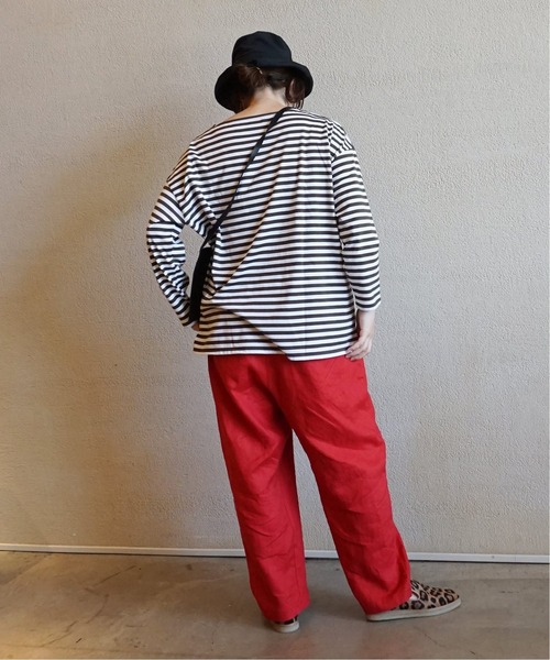 JOURNAL STANDARD LUXE(ジャーナルスタンダード ラックス)の「コットンボーダー ボートネックプルオーバー(Tシャツ/カットソー・レディース・レッド/グリーン/ブラック/ブラウン・FREE)」の5枚目の写真