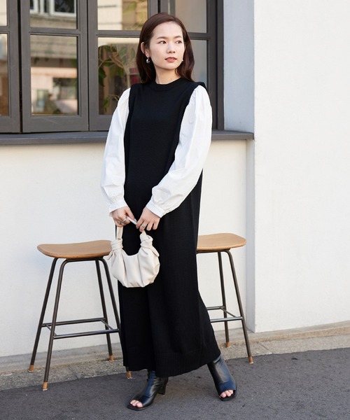 titivate(ティティベイト)の「2wayドッキングニットワンピース(ワンピース・レディース・ブラック/ライトブラウン・M/L/S)」の21枚目の写真