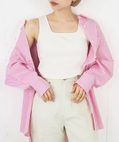 tiptop（ティップトップ）の「カップ付きスクエアタンクトップ（タンクトップ・レディース・ブラック/オフホワイト/A/B・FREE）」の2枚目の写真