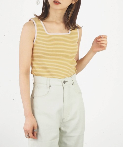 tiptop（ティップトップ）の「カップ付きスクエアタンクトップ（タンクトップ・レディース・ブラック/オフホワイト/A/B・FREE）」の15枚目の写真