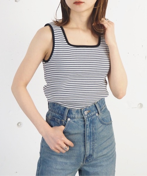 セール】カップ付きスクエアタンクトップ（タンクトップ