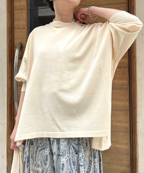 Chez toi(シェトワ)の「シャリ感ドルマンニットプルオーバー(ニット/セーター・レディース・チャコールグレー/オレンジ/グリーン/アイボリー・FREE)」の2枚目の写真