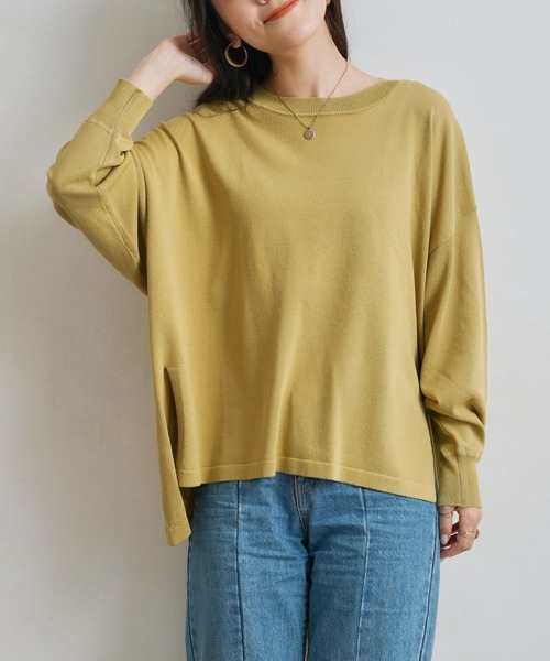 Chez toi(シェトワ)の「シャリ感ドルマンニットプルオーバー(ニット/セーター・レディース・チャコールグレー/オレンジ/グリーン/アイボリー・FREE)」の8枚目の写真
