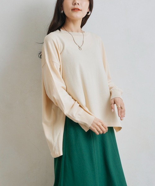 Chez toi(シェトワ)の「シャリ感ドルマンニットプルオーバー(ニット/セーター・レディース・チャコールグレー/オレンジ/グリーン/アイボリー・FREE)」の20枚目の写真