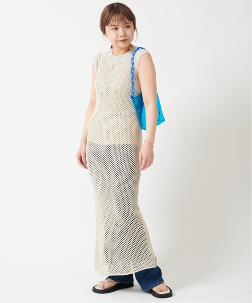 U by SPICK&SPAN(ユーバイスピックアンドスパン)の「ニットレースキャミドレス◆(ワンピース・レディース・ホワイト系その他・FREE)」の2枚目の写真