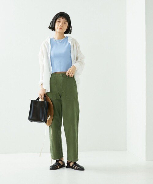 FREAK'S STORE（フリークスストア）の「カラークロップドタンク（タンクトップ・レディース・レッド/サックスブルー/グリーン・ﾌﾘ-）」の5枚目の写真