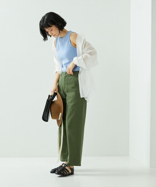 FREAK'S STORE（フリークスストア）の「カラークロップドタンク（タンクトップ・レディース・レッド/サックスブルー/グリーン・ﾌﾘ-）」の14枚目の写真