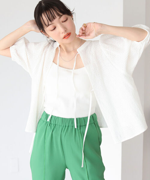 BeAMS DOT（ビームスドット）の「【WEB限定】BeAMS DOT / リボン ボリュームレース ブラウス（シャツ/ブラウス・レディース・ホワイト/ブラック・FREE）」の3枚目の写真