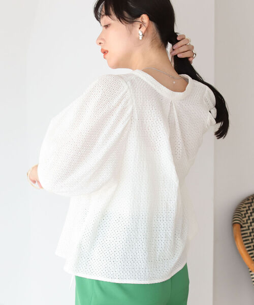 BeAMS DOT（ビームスドット）の「【WEB限定】BeAMS DOT / リボン ボリュームレース ブラウス（シャツ/ブラウス・レディース・ホワイト/ブラック・FREE）」の14枚目の写真