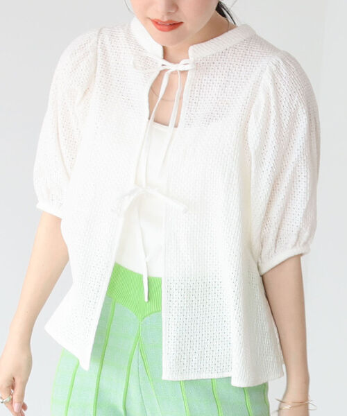 BeAMS DOT（ビームスドット）の「【WEB限定】BeAMS DOT / リボン ボリュームレース ブラウス（シャツ/ブラウス・レディース・ホワイト/ブラック・FREE）」の12枚目の写真