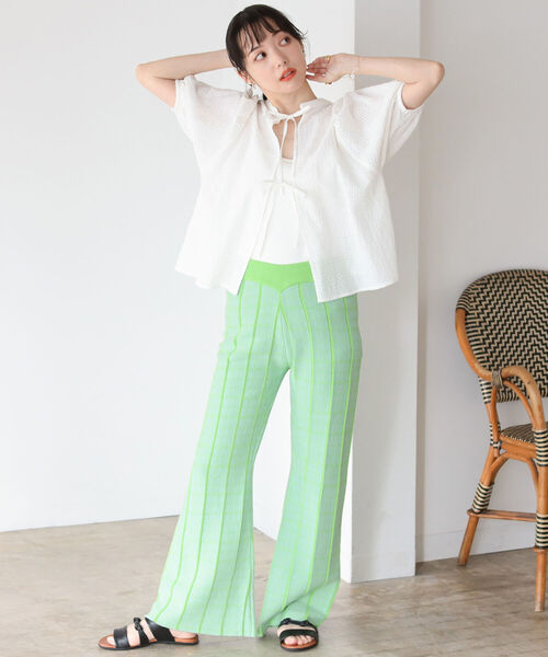 BeAMS DOT（ビームスドット）の「【WEB限定】BeAMS DOT / リボン ボリュームレース ブラウス（シャツ/ブラウス・レディース・ホワイト/ブラック・FREE）」の7枚目の写真