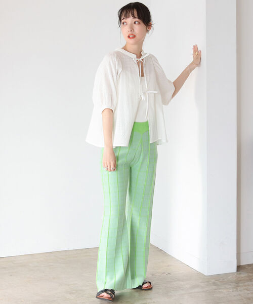 BeAMS DOT（ビームスドット）の「【WEB限定】BeAMS DOT / リボン ボリュームレース ブラウス（シャツ/ブラウス・レディース・ホワイト/ブラック・FREE）」の9枚目の写真