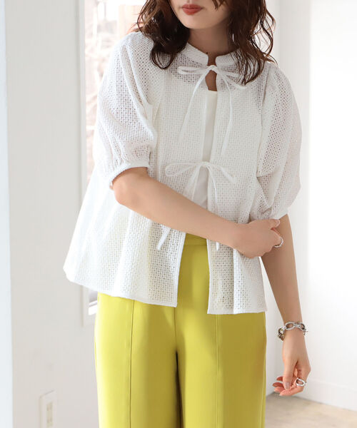 BeAMS DOT（ビームスドット）の「【WEB限定】BeAMS DOT / リボン ボリュームレース ブラウス（シャツ/ブラウス・レディース・ホワイト/ブラック・FREE）」の11枚目の写真
