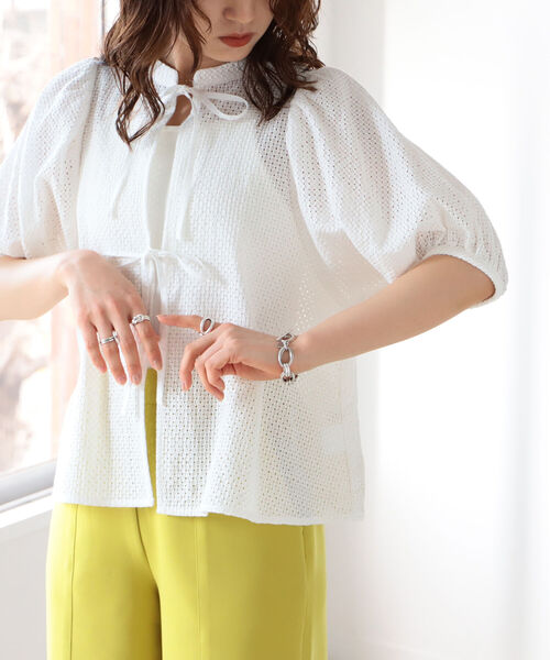 BeAMS DOT（ビームスドット）の「【WEB限定】BeAMS DOT / リボン ボリュームレース ブラウス（シャツ/ブラウス・レディース・ホワイト/ブラック・FREE）」の20枚目の写真
