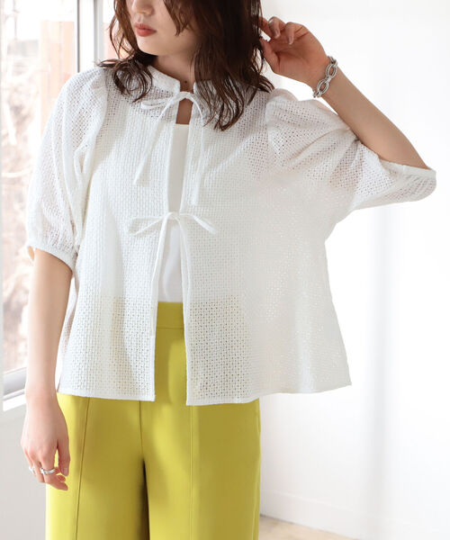 BeAMS DOT（ビームスドット）の「【WEB限定】BeAMS DOT / リボン ボリュームレース ブラウス（シャツ/ブラウス・レディース・ホワイト/ブラック・FREE）」の13枚目の写真