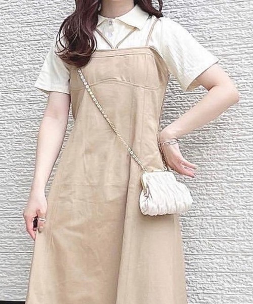 Amulet（アミュレット）の「ショートスリーブリブポロシャツ（ポロシャツ・レディース・クリーム/ブラック/グレー/ブルー/ブラウン/ネイビー/ホワイト/ダークグレー・FREE）」の9枚目の写真