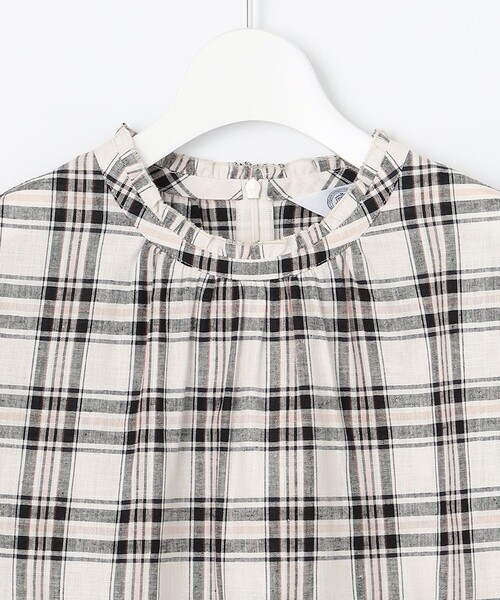 J.PRESS（ジェイプレス）の「【洗える】BEZ Cリネンマドラス スタンドカラー ブラウス（シャツ/ブラウス・レディース・ピンク系3/ネイビー系3・11/9）」の9枚目の写真