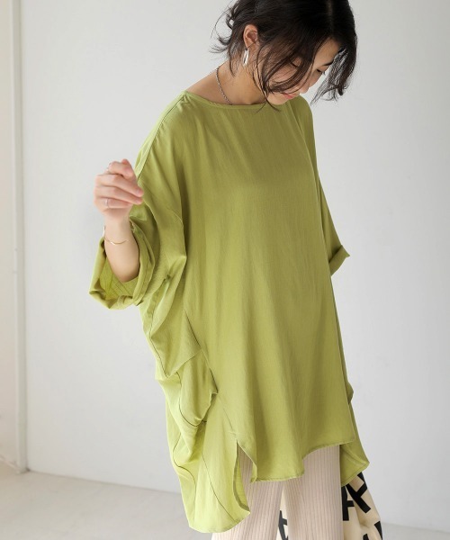 Bou Jeloud（ブージュルード）の「Ｔ／Ｒスラブオーバーチュニック（チュニック・レディース・チャコールグレー/ベージュ/オフホワイト/グリーン/キャメル/ブルー/ホワイト系その他・38）」の5枚目の写真