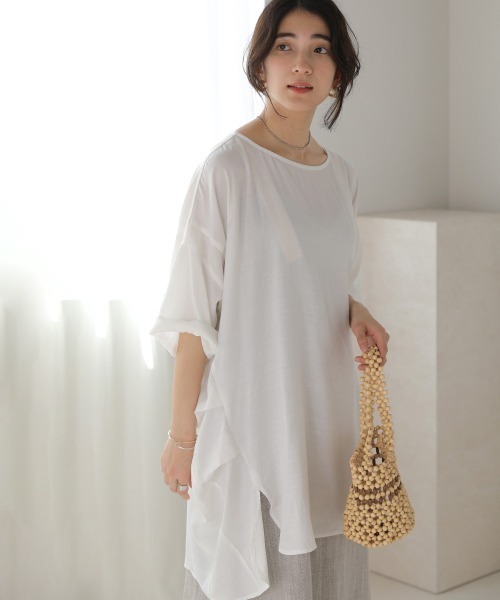 Bou Jeloud（ブージュルード）の「Ｔ／Ｒスラブオーバーチュニック（チュニック・レディース・チャコールグレー/ベージュ/オフホワイト/グリーン/キャメル/ブルー/ホワイト系その他・38）」の8枚目の写真