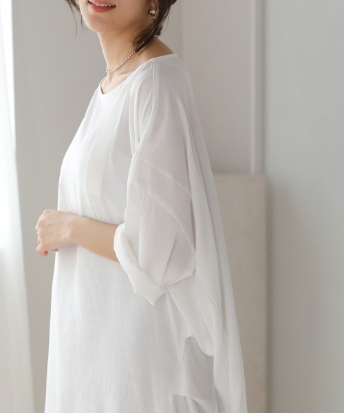 Bou Jeloud（ブージュルード）の「Ｔ／Ｒスラブオーバーチュニック（チュニック・レディース・チャコールグレー/ベージュ/オフホワイト/グリーン/キャメル/ブルー/ホワイト系その他・38）」の10枚目の写真