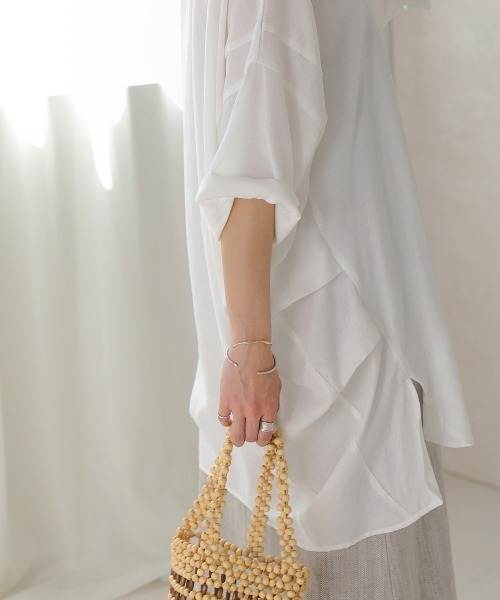 Bou Jeloud（ブージュルード）の「Ｔ／Ｒスラブオーバーチュニック（チュニック・レディース・チャコールグレー/ベージュ/オフホワイト/グリーン/キャメル/ブルー/ホワイト系その他・38）」の12枚目の写真