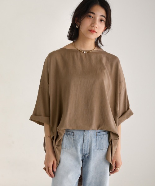 Bou Jeloud（ブージュルード）の「Ｔ／Ｒスラブオーバーチュニック（チュニック・レディース・チャコールグレー/ベージュ/オフホワイト/グリーン/キャメル/ブルー/ホワイト系その他・38）」の22枚目の写真