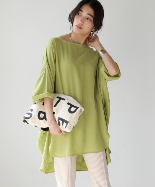 Bou Jeloud（ブージュルード）の「Ｔ／Ｒスラブオーバーチュニック（チュニック・レディース・チャコールグレー/ベージュ/オフホワイト/グリーン/キャメル/ブルー/ホワイト系その他・38）」の13枚目の写真