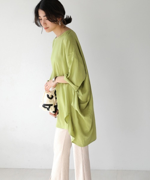 Bou Jeloud（ブージュルード）の「Ｔ／Ｒスラブオーバーチュニック（チュニック・レディース・チャコールグレー/ベージュ/オフホワイト/グリーン/キャメル/ブルー/ホワイト系その他・38）」の16枚目の写真